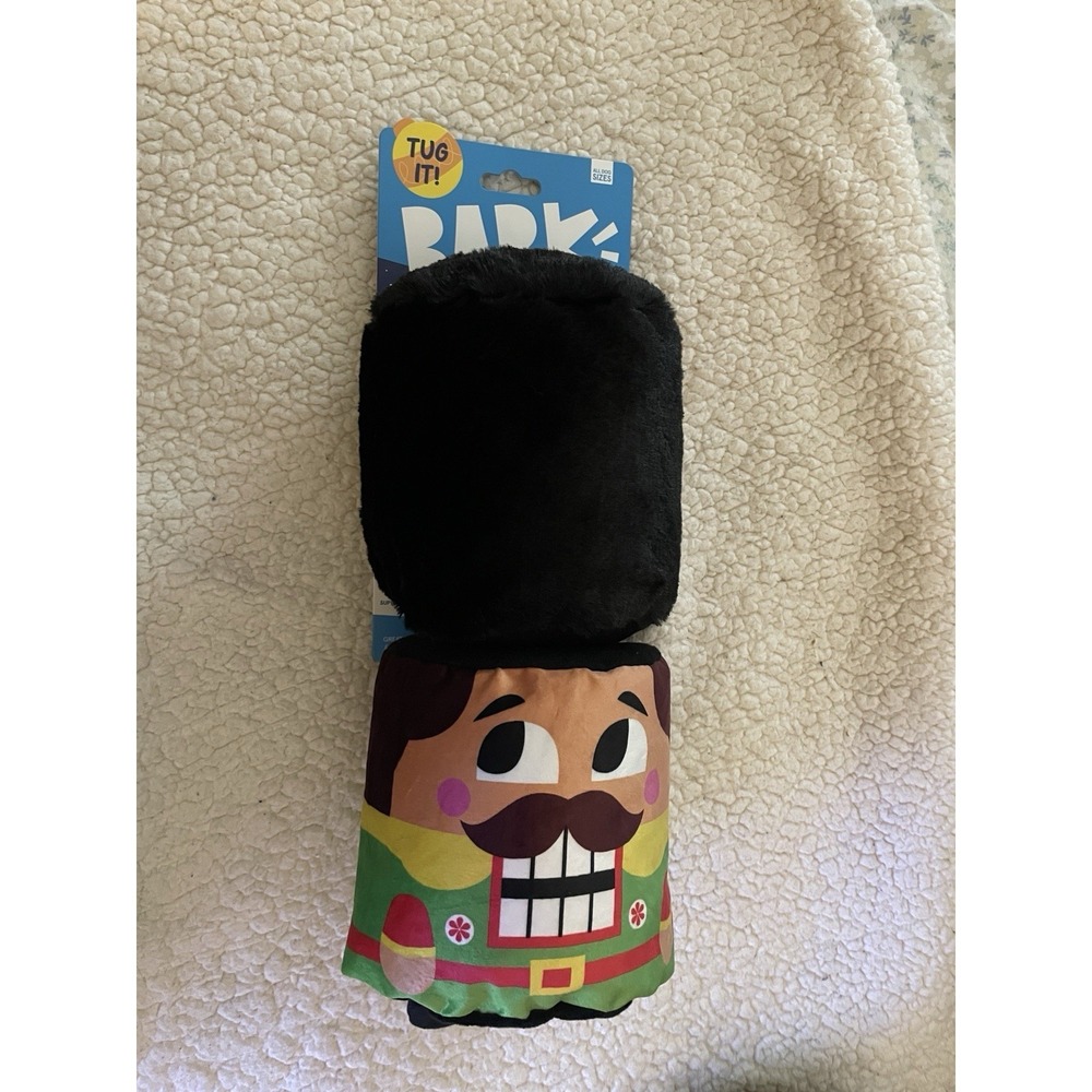 BARK Howly Jowly Holidays Nutcracker Dog Toy Plush Squeaker